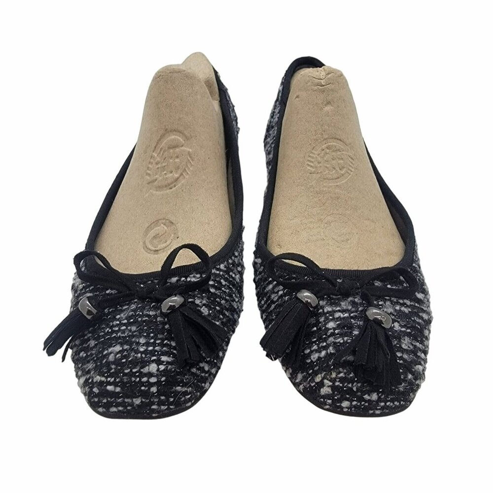 Alfani Women's Camroon T Ballet Flats Size 7 M Black/White ballerina shoes bow - Picture 3 of 6